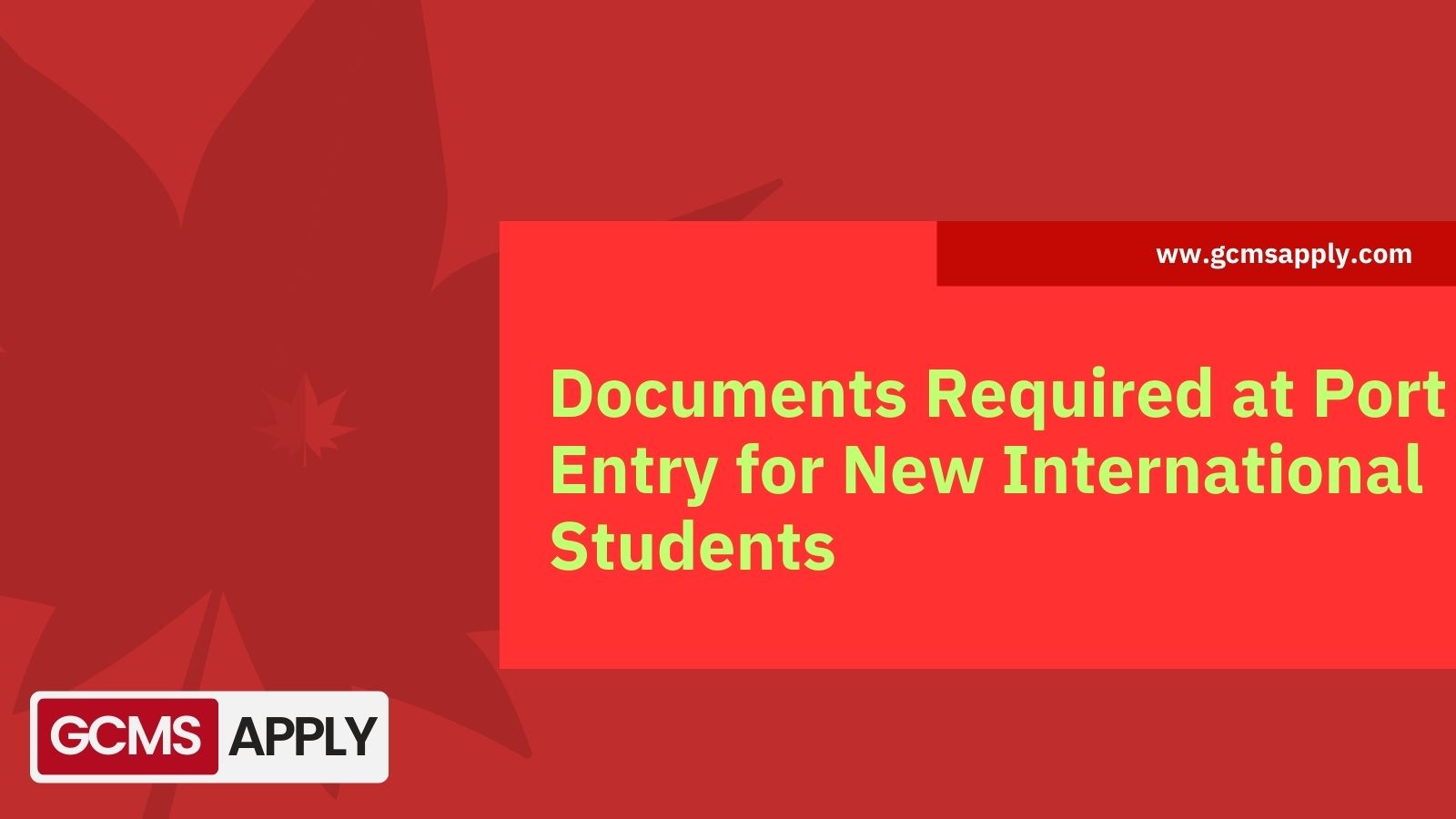 Documents Required at Port of Entry for New International Students