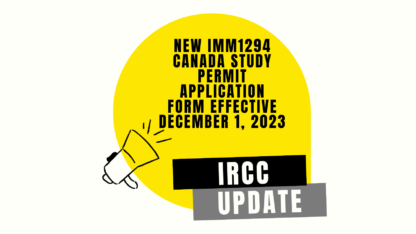 Important Update: New IMM1294 Canada Study Permit Application Form ...